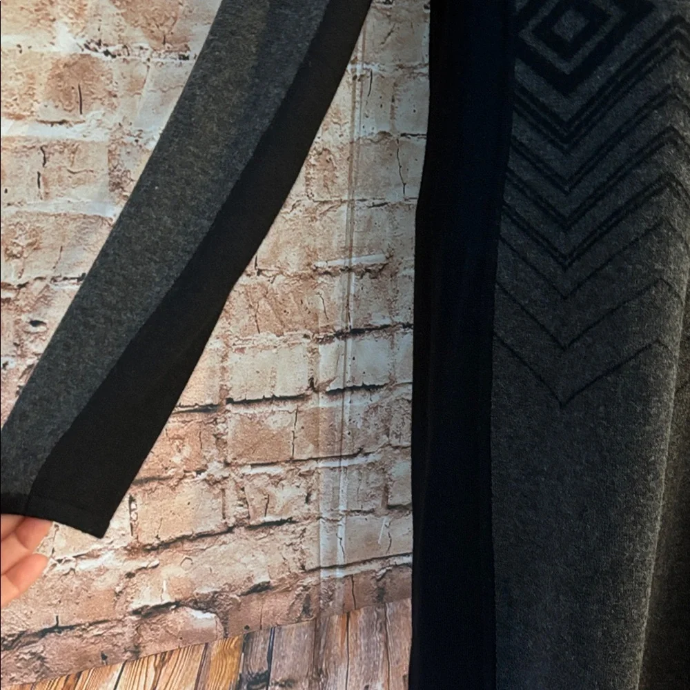 Prana “Delia” Black and Gray Sweater Dress with Geometric Pattern - Picture 4 of 13